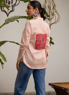 Light-red cotton printed shirt 2