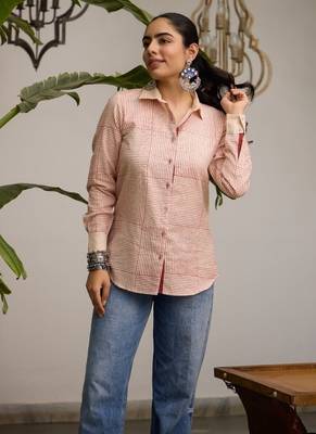 Light-red cotton printed shirt 3