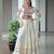 WHITE KUTCHI GAMTHI WORK KORA COTTON NAVRATRI STITCHED LEHENGA CHOLI