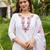 Thread work on Viscose Fabric Straight Kurta, Pant and Dupatta Set