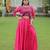 PINK KUTCHI GAMTHI THREAD EMBROIDERED RAYON NAVRATRI  STITCHED LEHENGA CHOLI KOTI
