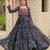 Black bandhani print anarkali gown with kutchi mirror work yoke in georgette – full stitch
