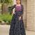 Black bandhani print anarkali gown with kutchi mirror work yoke in georgette – full stitch