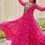 Rani pink georgette anarkali gown with real mirror & thread embroidery work – fully stitched
