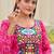 Rani pink georgette anarkali gown with real mirror & thread embroidery work – fully stitched