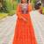 Orange georgette anarkali gown with real mirror & thread embroidery work – fully stitched