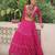 PINK BANDHANI PRINT GAMTHI EMBROIDERED GEORGETTE NAVRATRI  STITCHED LEHENGA CHOLI