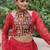 RED BANDHANI PRINT GAMTHI EMBROIDERED GEORGETTE NAVRATRI  STITCHED LEHENGA CHOLI