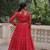 RED BANDHANI PRINT GAMTHI EMBROIDERED GEORGETTE NAVRATRI  STITCHED LEHENGA CHOLI