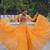 YELLOW BANDHANI PRINT GAMTHI EMBROIDERED GEORGETTE NAVRATRI STITCHED LEHENGA CHOLI