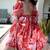 Red Digital Printed with Dori and Zari embroidered Chinnon Silk wedding sangeet ceremony lehenga