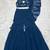 Modern Ruffle Saree Dress Navy Blue Layered Drapes with Crop Top