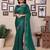 Green shimmer fabric diamond work saree with unstitched blouse