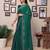 Green shimmer fabric diamond work saree with unstitched blouse
