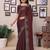 Maroon shimmer fabric diamond work saree with unstitched blouse