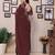 Maroon shimmer fabric diamond work saree with unstitched blouse