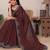 Maroon shimmer fabric diamond work saree with unstitched blouse