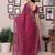 Pink shimmer fabric diamond work saree with unstitched blouse