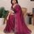 Pink shimmer fabric diamond work saree with unstitched blouse