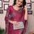 Pink shimmer fabric diamond work saree with unstitched blouse