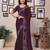 Purple shimmer fabric diamond work saree with unstitched blouse
