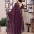 Purple shimmer fabric diamond work saree with unstitched blouse