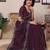 Purple shimmer fabric diamond work saree with unstitched blouse