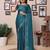 Rama shimmer fabric diamond work saree with unstitched blouse