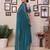 Rama shimmer fabric diamond work saree with unstitched blouse