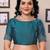 Rama shimmer fabric diamond work saree with unstitched blouse
