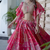 Pink Digital Printed with Dori and Zari embroidered Chinnon Silk party wear lehenga