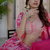 Pink Digital Printed with Dori and Zari embroidered Chinnon Silk party wear lehenga