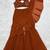 Modern Ruffle Saree Dress Rust Orange Layered Drapes with Crop Top