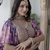 Purple Digital Printed with Dori and Zari embroidered Chinnon Silk reception wear lehenga