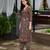 Green cotton floral printed straight kurta with afghani salwar