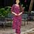 Pink cotton paisley printed straight kurta with afghani salwar