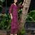 Pink cotton paisley printed straight kurta with afghani salwar
