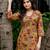 Yellow cotton floral printed straight kurta with pant