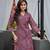 Pink cotton geometric printed straight kurta with pant
