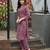 Pink cotton geometric printed straight kurta with pant