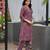 Pink cotton geometric printed straight kurta with pant