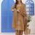 Dark Beige Embroidered Cotton Suit Set with Dupatta
