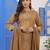 Dark Beige Embroidered Cotton Suit Set with Dupatta