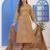 Dark Beige Embroidered Cotton Suit Set with Dupatta