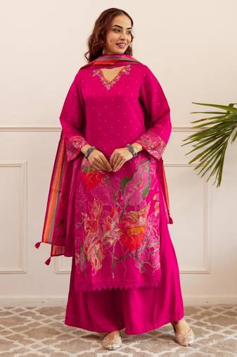 Kabool rouge full work suit set