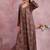 Floral printed a-line jalabiya with threadwork