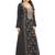 Floral printed a-line jalabiya with threadwork
