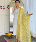  Viscose Embroidery work Straight Kurta with Pant and Dupatta Set