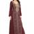 Floral printed a-line jalabiya with threadwork