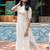 Off White Embroidered Cotton Kurta and Pant Set
